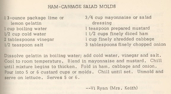 Ham-Cabbage Salad Molds recipe