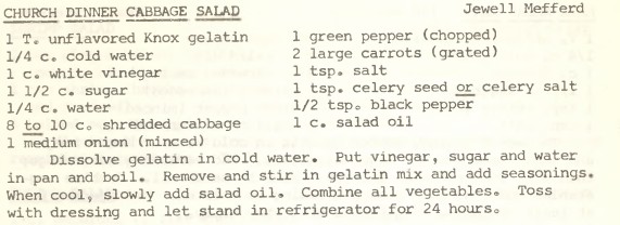 Church Dinner Cabbage Salad recipe