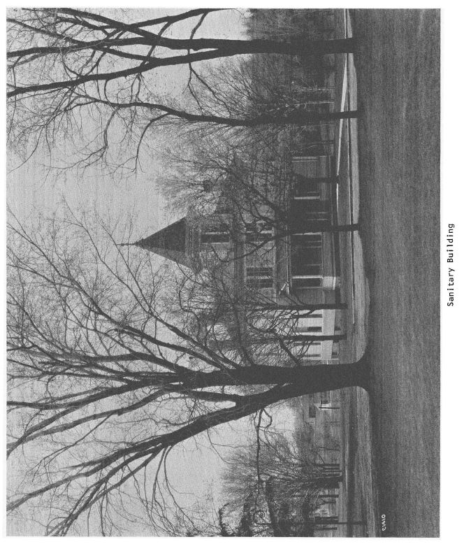 Black and white photograph of Sanitary Building